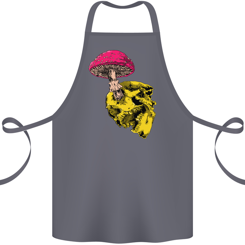 Mushroom Skull Toadstool Magic Gothic Cotton Apron 100% Organic Steel