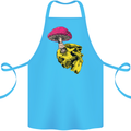 Mushroom Skull Toadstool Magic Gothic Cotton Apron 100% Organic Turquoise