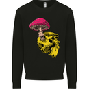 Mushroom Skull Toadstool Magic Gothic Kids Sweatshirt Jumper Black