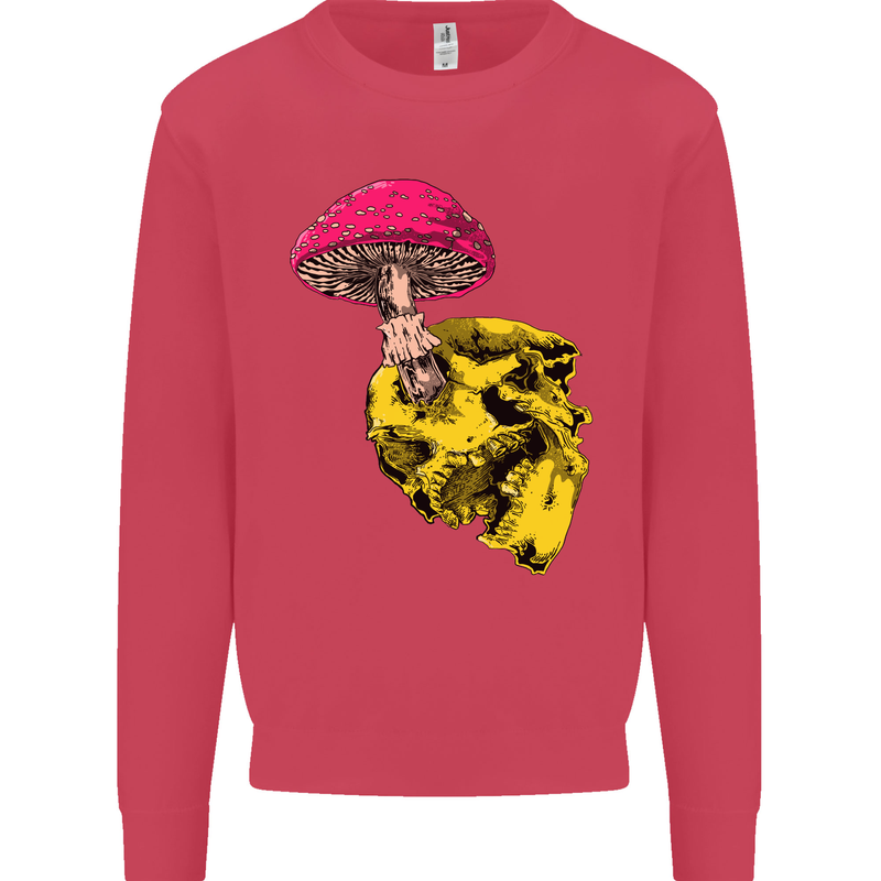 Mushroom Skull Toadstool Magic Gothic Kids Sweatshirt Jumper Heliconia