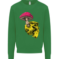 Mushroom Skull Toadstool Magic Gothic Kids Sweatshirt Jumper Irish Green