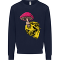 Mushroom Skull Toadstool Magic Gothic Kids Sweatshirt Jumper Navy Blue