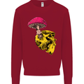 Mushroom Skull Toadstool Magic Gothic Kids Sweatshirt Jumper Red