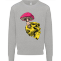 Mushroom Skull Toadstool Magic Gothic Kids Sweatshirt Jumper Sports Grey
