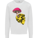 Mushroom Skull Toadstool Magic Gothic Kids Sweatshirt Jumper White