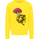 Mushroom Skull Toadstool Magic Gothic Kids Sweatshirt Jumper Yellow