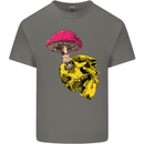 Mushroom Skull Toadstool Magic Gothic Kids T-Shirt Childrens Charcoal