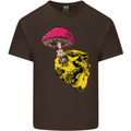 Mushroom Skull Toadstool Magic Gothic Kids T-Shirt Childrens Chocolate