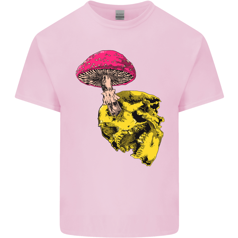 Mushroom Skull Toadstool Magic Gothic Kids T-Shirt Childrens Light Pink