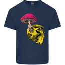 Mushroom Skull Toadstool Magic Gothic Kids T-Shirt Childrens Navy Blue