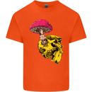 Mushroom Skull Toadstool Magic Gothic Kids T-Shirt Childrens Orange