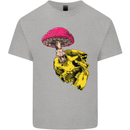 Mushroom Skull Toadstool Magic Gothic Kids T-Shirt Childrens Sports Grey