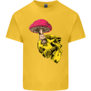 Mushroom Skull Toadstool Magic Gothic Kids T-Shirt Childrens Yellow