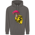 Mushroom Skull Toadstool Magic Gothic Mens 80% Cotton Hoodie Charcoal