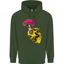 Mushroom Skull Toadstool Magic Gothic Mens 80% Cotton Hoodie Forest Green