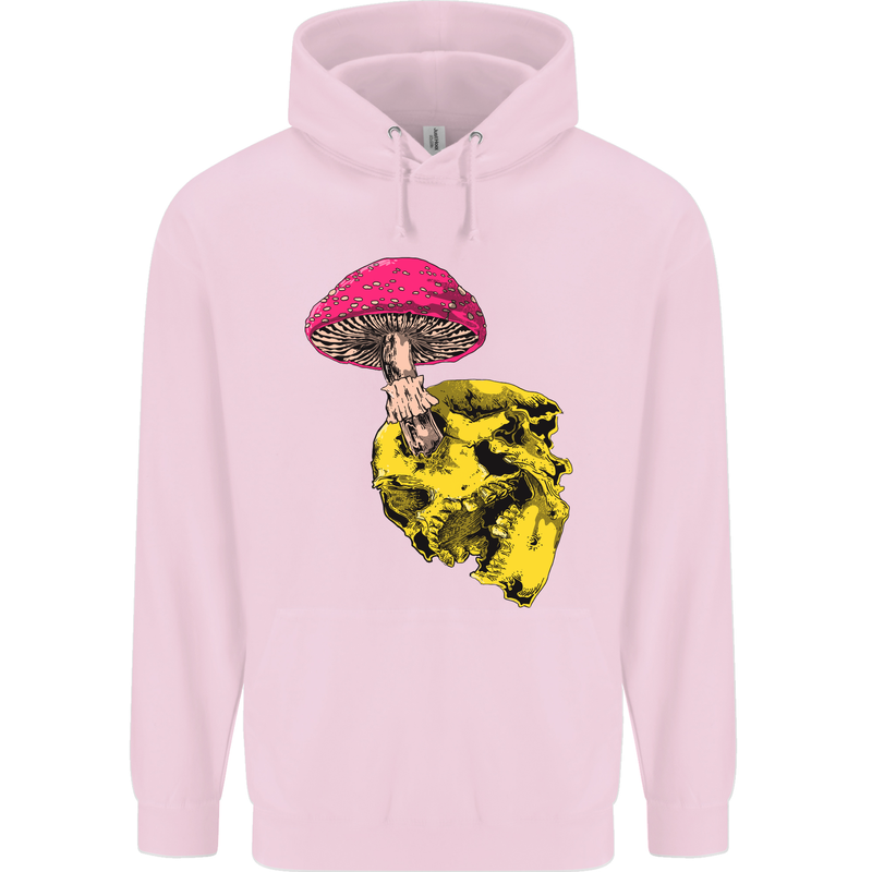 Mushroom Skull Toadstool Magic Gothic Mens 80% Cotton Hoodie Light Pink