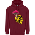 Mushroom Skull Toadstool Magic Gothic Mens 80% Cotton Hoodie Maroon