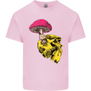 Mushroom Skull Toadstool Magic Gothic Mens Cotton T-Shirt Tee Top Light Pink
