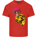 Mushroom Skull Toadstool Magic Gothic Mens Cotton T-Shirt Tee Top Red