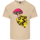 Mushroom Skull Toadstool Magic Gothic Mens Cotton T-Shirt Tee Top Sand