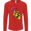 Mushroom Skull Toadstool Magic Gothic Mens Long Sleeve T-Shirt Red