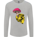 Mushroom Skull Toadstool Magic Gothic Mens Long Sleeve T-Shirt Sports Grey