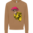 Mushroom Skull Toadstool Magic Gothic Mens Sweatshirt Jumper Caramel Latte