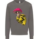 Mushroom Skull Toadstool Magic Gothic Mens Sweatshirt Jumper Charcoal