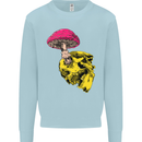 Mushroom Skull Toadstool Magic Gothic Mens Sweatshirt Jumper Light Blue