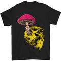 Mushroom Skull Toadstool Magic Gothic Mens T-Shirt Cotton Gildan Black