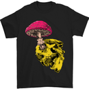 Mushroom Skull Toadstool Magic Gothic Mens T-Shirt Cotton Gildan Black