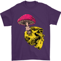Mushroom Skull Toadstool Magic Gothic Mens T-Shirt Cotton Gildan Purple