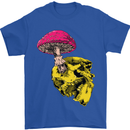 Mushroom Skull Toadstool Magic Gothic Mens T-Shirt Cotton Gildan Royal Blue