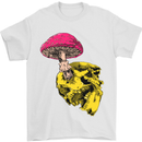 Mushroom Skull Toadstool Magic Gothic Mens T-Shirt Cotton Gildan White