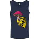 Mushroom Skull Toadstool Magic Gothic Mens Vest Tank Top Navy Blue