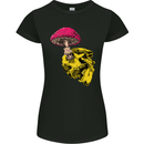 Mushroom Skull Toadstool Magic Gothic Womens Petite Cut T-Shirt Black