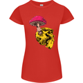 Mushroom Skull Toadstool Magic Gothic Womens Petite Cut T-Shirt Red