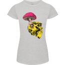 Mushroom Skull Toadstool Magic Gothic Womens Petite Cut T-Shirt Sports Grey