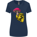Mushroom Skull Toadstool Magic Gothic Womens Wider Cut T-Shirt Navy Blue