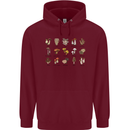 Mushroom Species Foraging Mycology Childrens Kids Hoodie Maroon