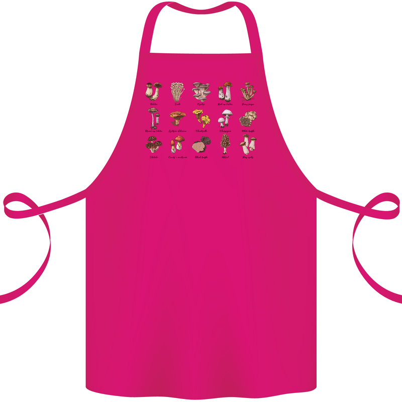 Mushroom Species Foraging Mycology Cotton Apron 100% Organic Pink