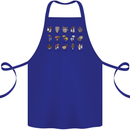 Mushroom Species Foraging Mycology Cotton Apron 100% Organic Royal Blue