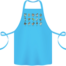 Mushroom Species Foraging Mycology Cotton Apron 100% Organic Turquoise
