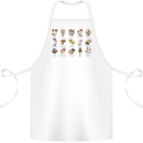 Mushroom Species Foraging Mycology Cotton Apron 100% Organic White