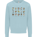 Mushroom Species Foraging Mycology Kids Sweatshirt Jumper Light Blue