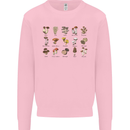 Mushroom Species Foraging Mycology Kids Sweatshirt Jumper Light Pink