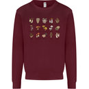 Mushroom Species Foraging Mycology Kids Sweatshirt Jumper Maroon