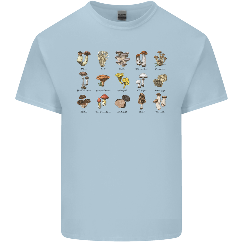 Mushroom Species Foraging Mycology Kids T-Shirt Childrens Light Blue