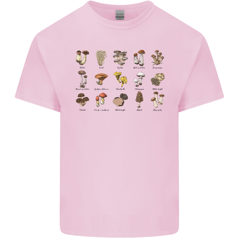 Mushroom Species Foraging Mycology Kids T-Shirt Childrens Light Pink