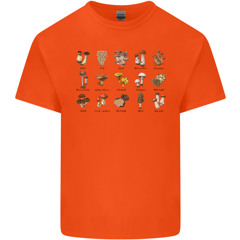 Mushroom Species Foraging Mycology Kids T-Shirt Childrens Orange